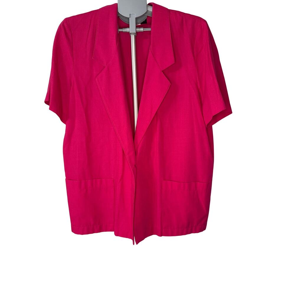 Sag Harbor Women's Size 16P Fuschia Short Sleeve Blazer - Picture 1 of 8